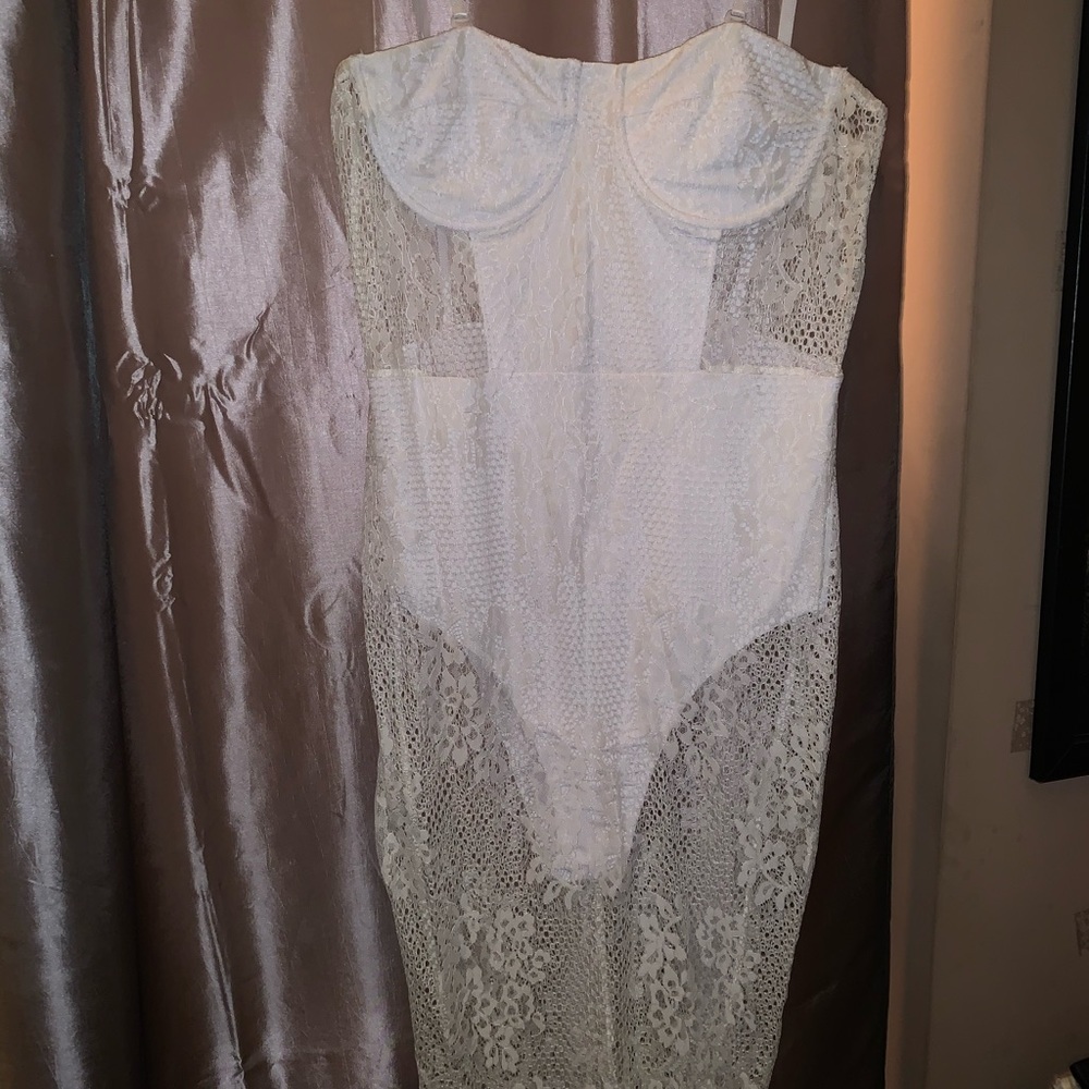 Sheer midi dress. Body suit under to cover areas
